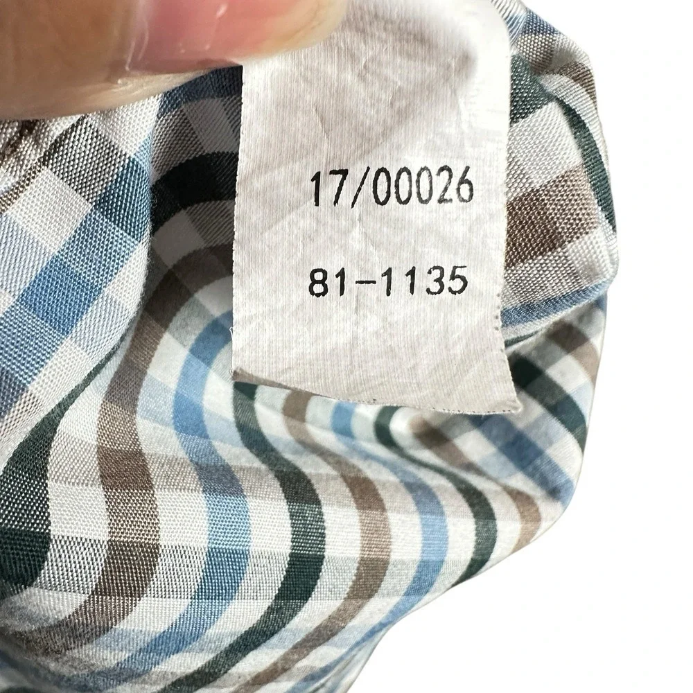 Onward‎ Reserve XL Gingham Shirt Blue Brown Plaid Outdoor Vented Fishing Cotton